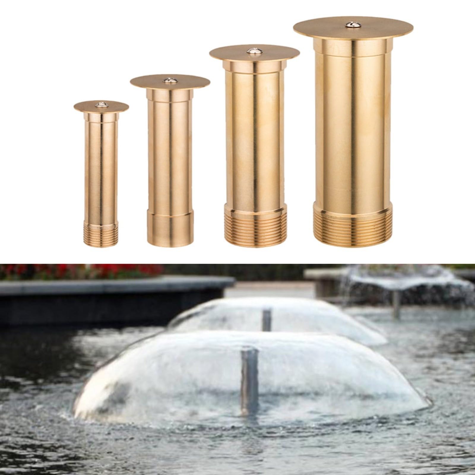 Spruzzatore a spruzzo d'acqua a fungo ugello a fontana in ottone per laghetto da giardino (5,1 cm)