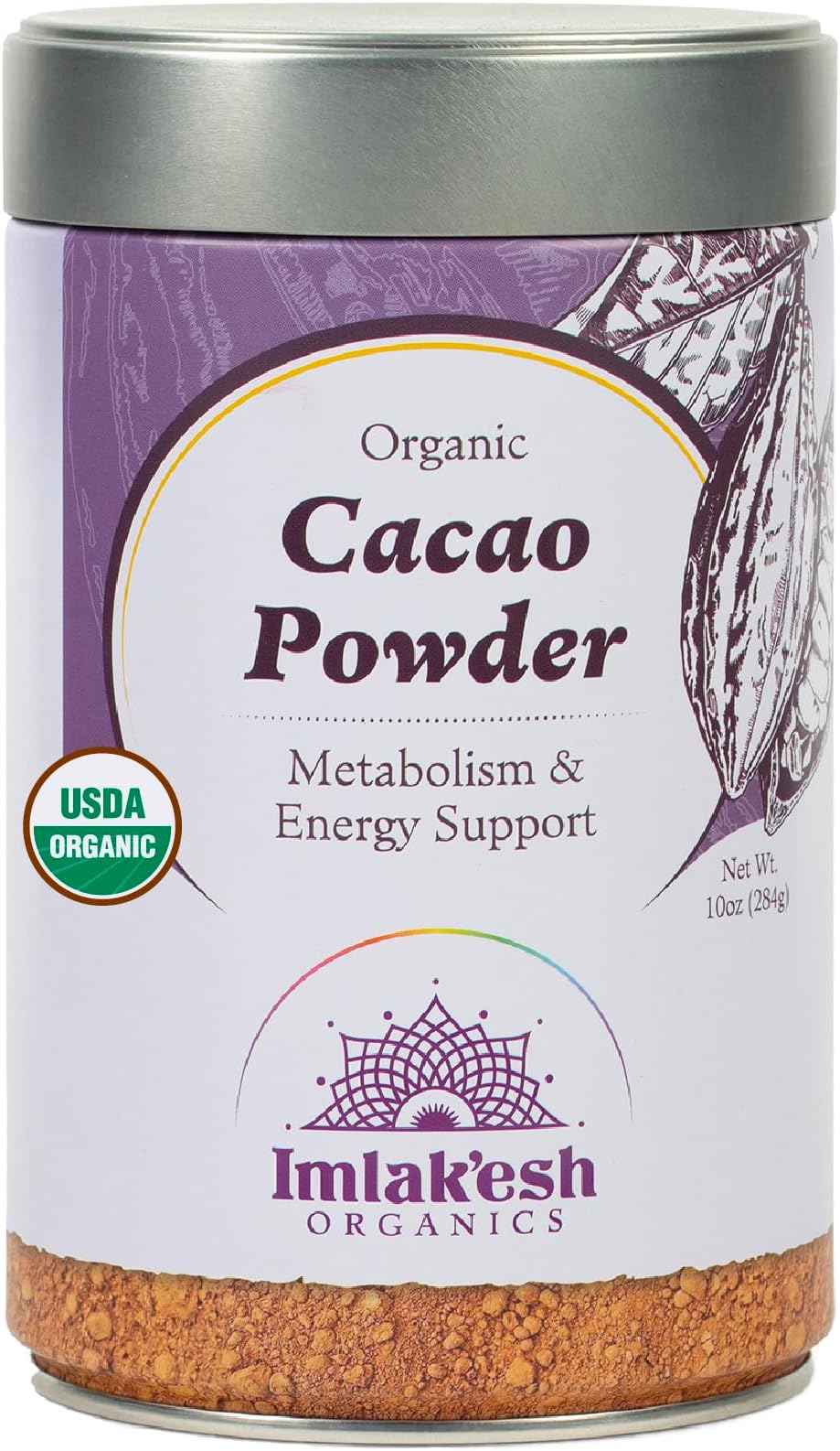 Imlakesh Organics Cacao Powder (10oz Metal Jar)