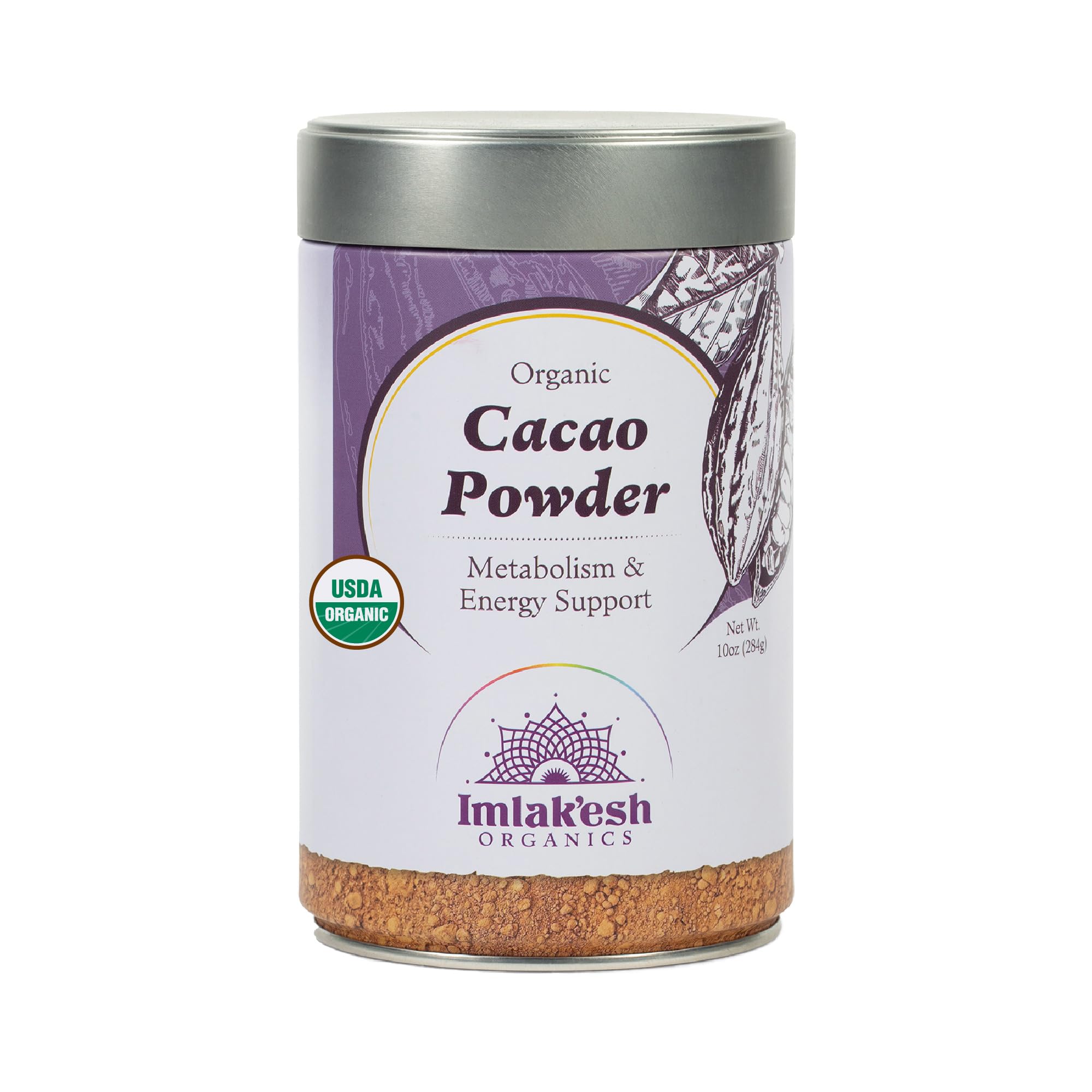Imlakesh Organics Cacao Powder (10oz Metal Jar)