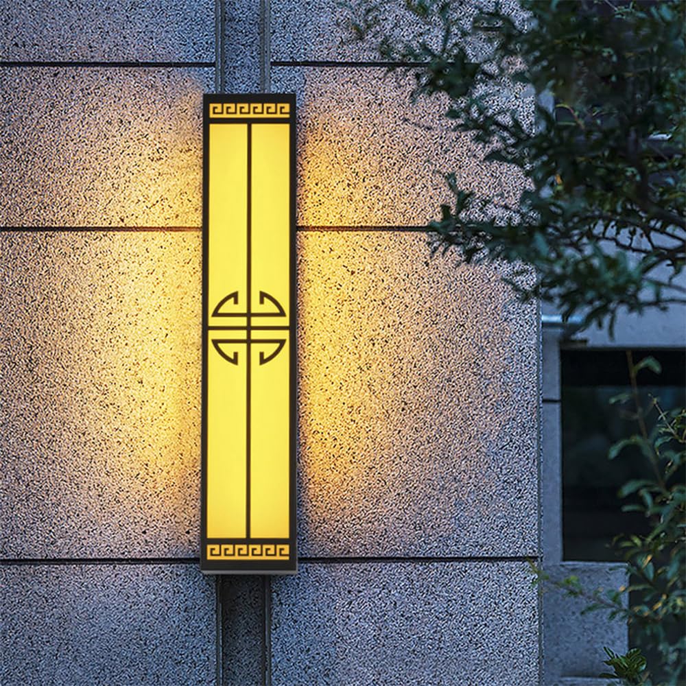 KXEcoLife Contemporary LED Outdoor Wall Lamp Electric Waterproof Simplicity Balcony Hallway Courtyard Villa Gate Hotel Lights (C H90CM Electric)