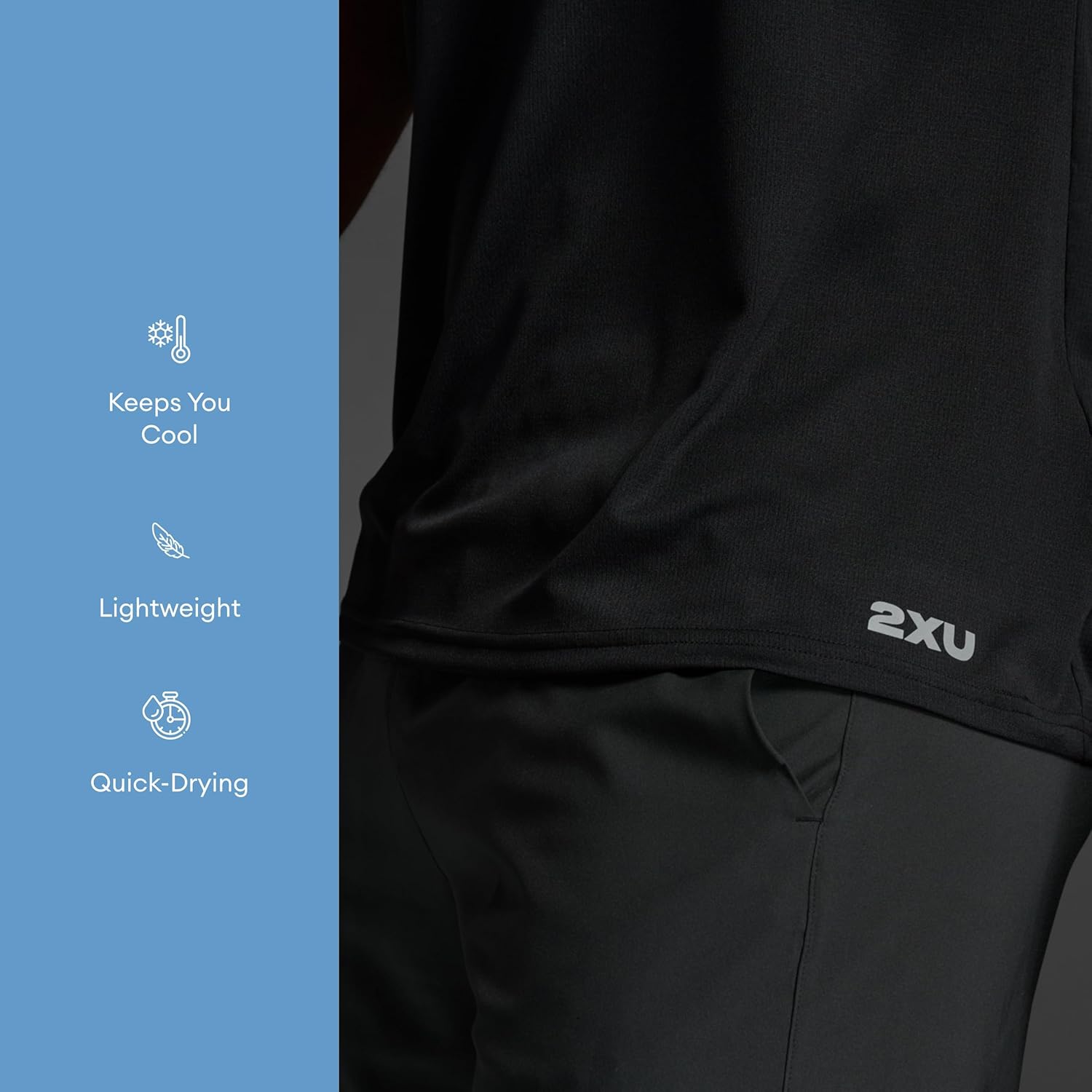 2XU Men's Aero Sleeveless Tank - Lightweight Quick-Drying Running Top - Black/Silver Reflective - Image 5