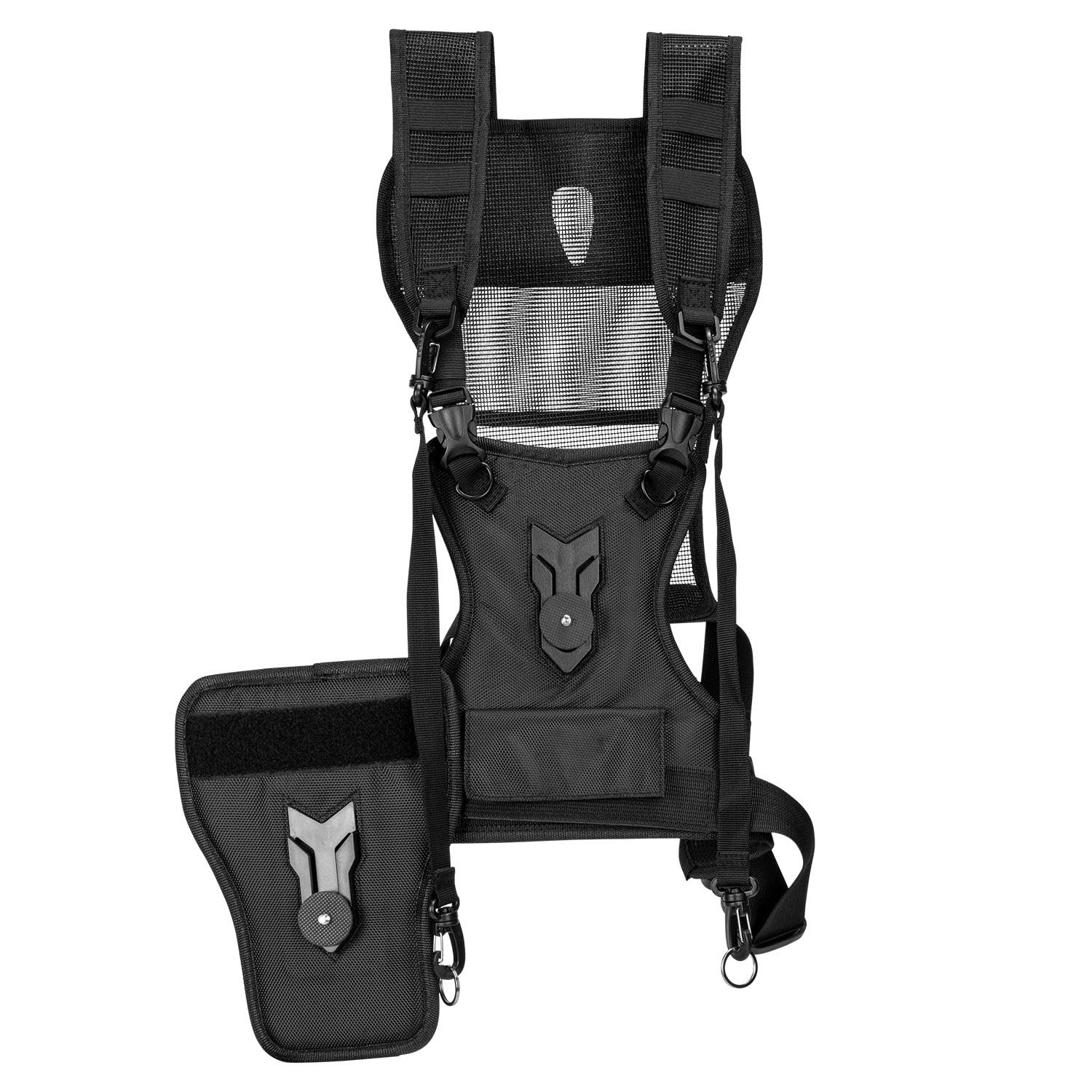 Fomito Multi Camera Carrying Chest Harness System Vest with Side Holster for Canon 6D 600D 5D2 5D3 Nikon D800 D600 D300 D7000 D90 Sony A7S A7R A7S2 Panasonic Olympus DSLR