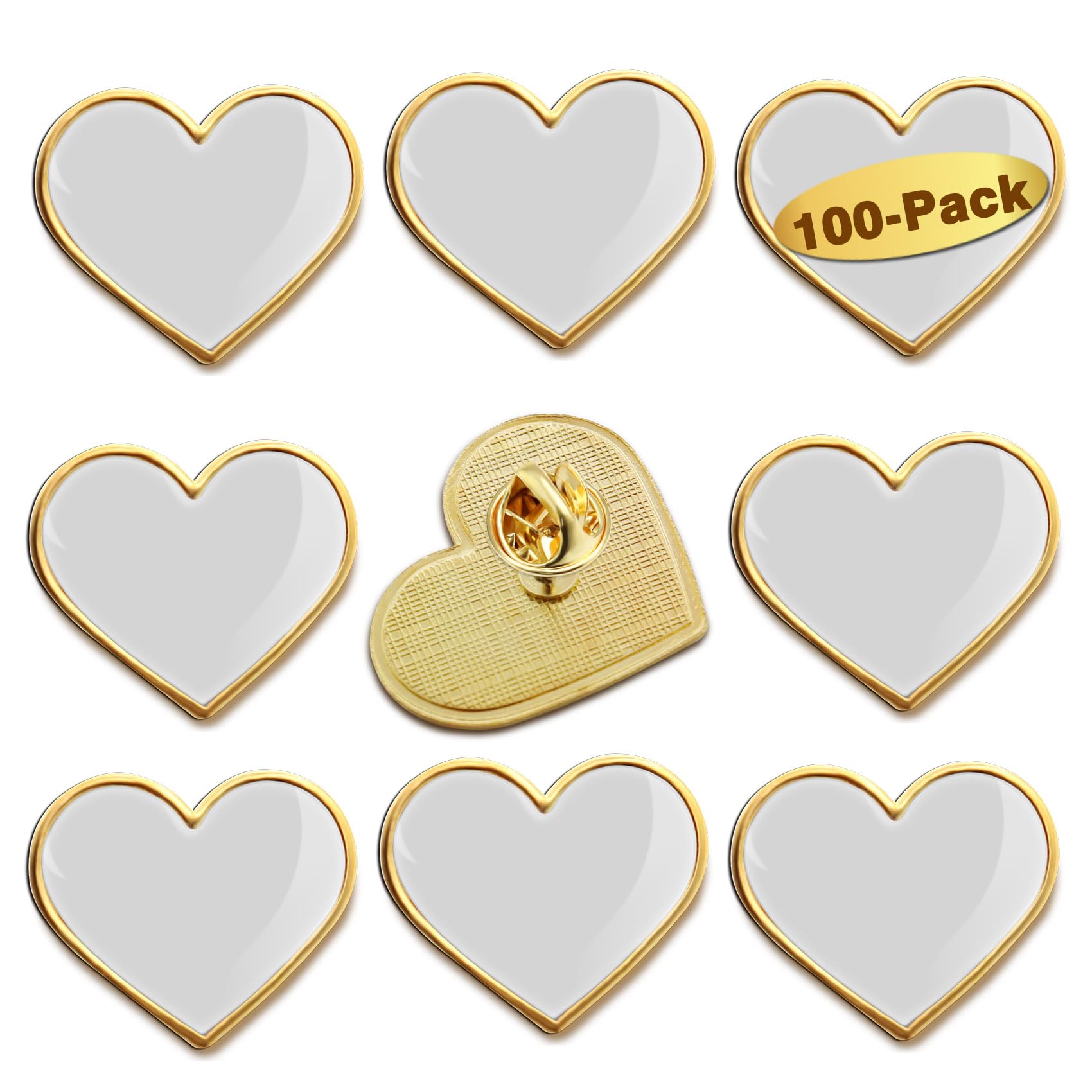 12/25/50/100Pcs Multicolor Heart Love Lapel Pins Bulk - Metal Heart Health Brooch Badge For Men Women Clothes Bags Hats