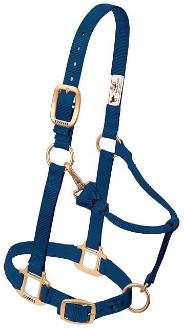 Weaver Cuero Original Ajustable Nylon Caballo Halter, Suckling, Azul Marino