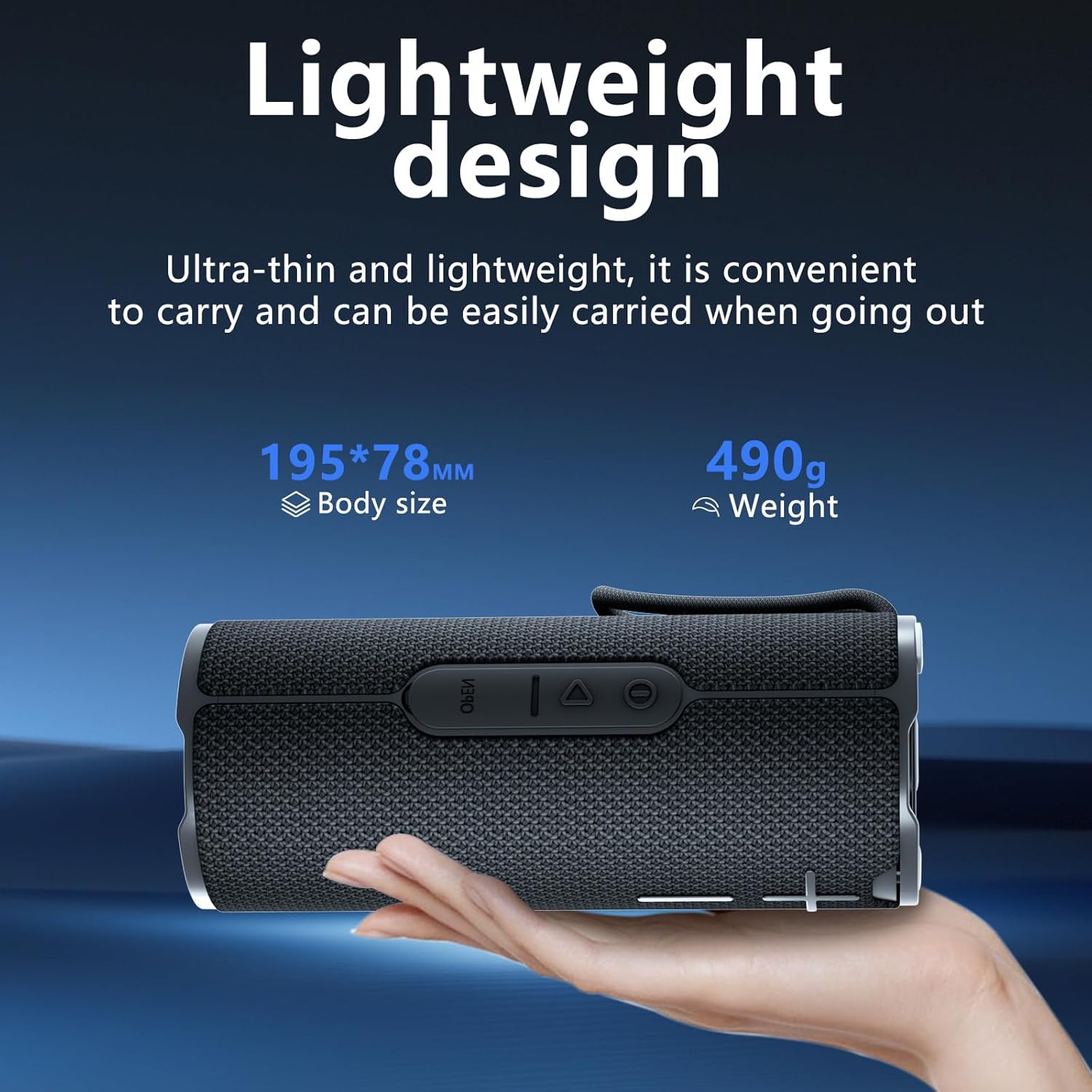 BYANDBY Bluetooth Speaker with IPX5 Waterproof 2 Portable, Long Playtime, Wireless Stereo Pairing, 12W Stereo Sound, BT 5.3, Bassup, Electronics for Home, Shower, Outdoors, Travel(Black) - Image 2