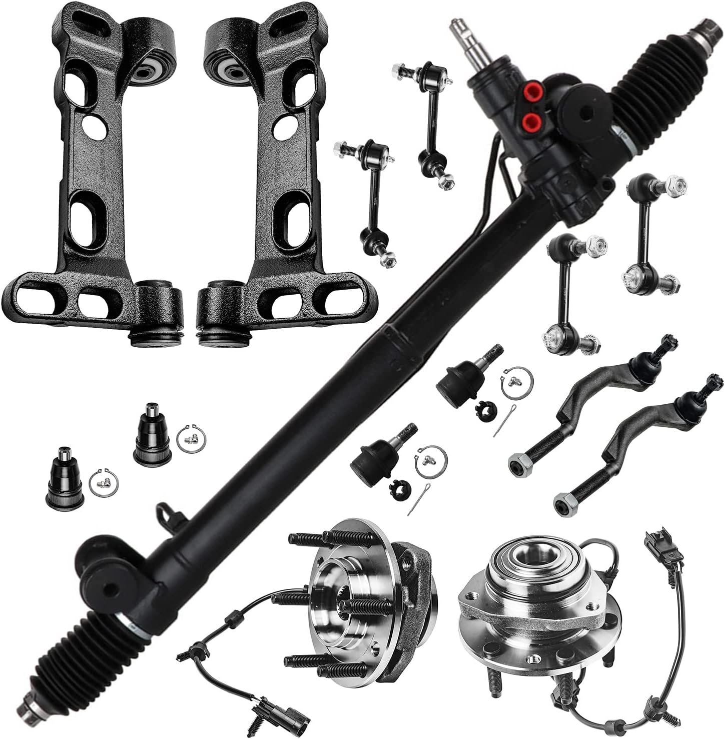 Detroit Axle 15pc Front Rack and Pinion Kit for