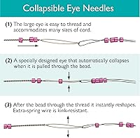 Vista 5 de The Beadsmith Basic Elements - Agujas plegables de 2.5 pulgadas de largo, alambre trenzado flexible, ojo grande, fácil de enhebrar, 4 agujas medianas