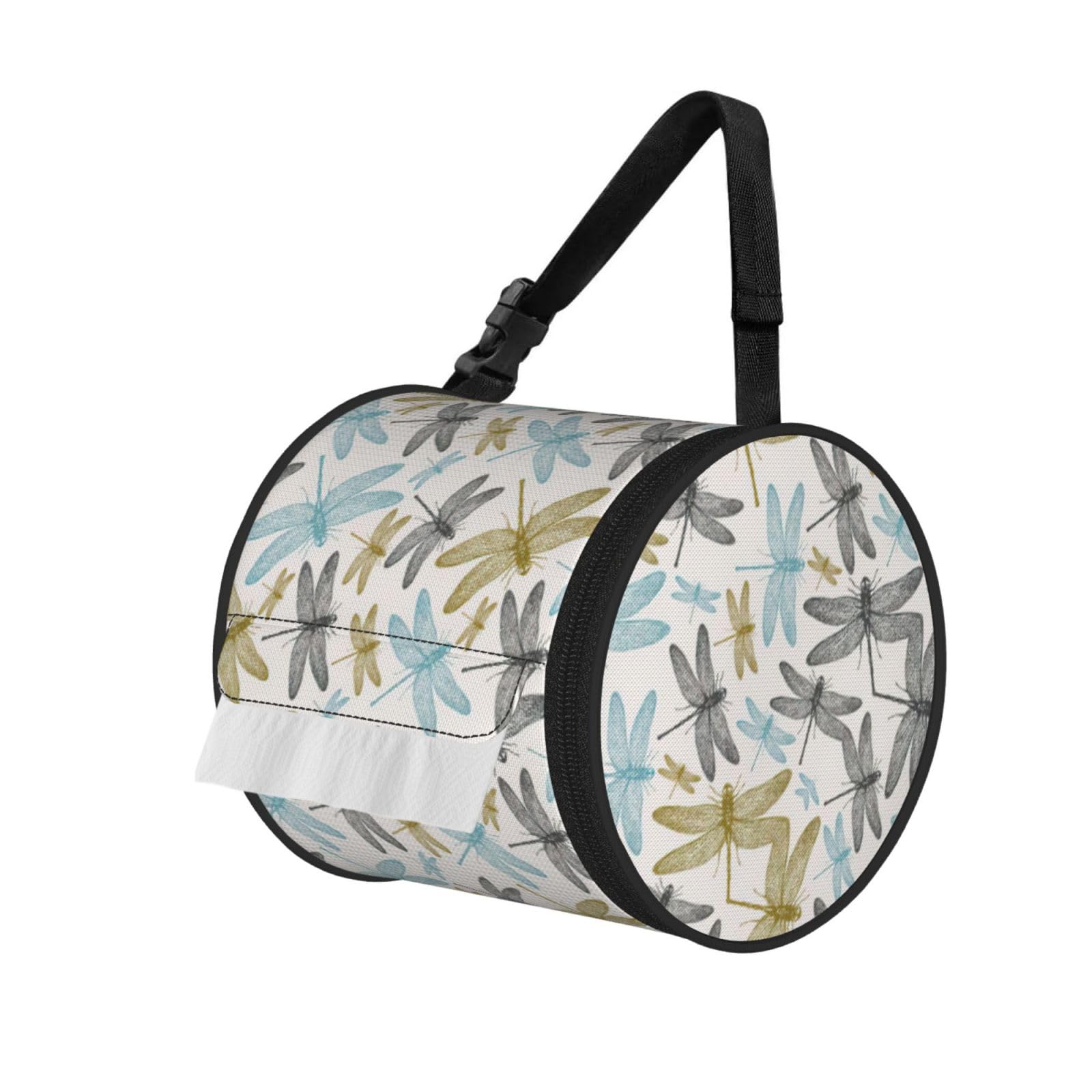 Simple Dragonfly Print Fashion Tissues Organizer Box, Hanging Tissue Holder For Purse Coins For Car Office Daily Outing