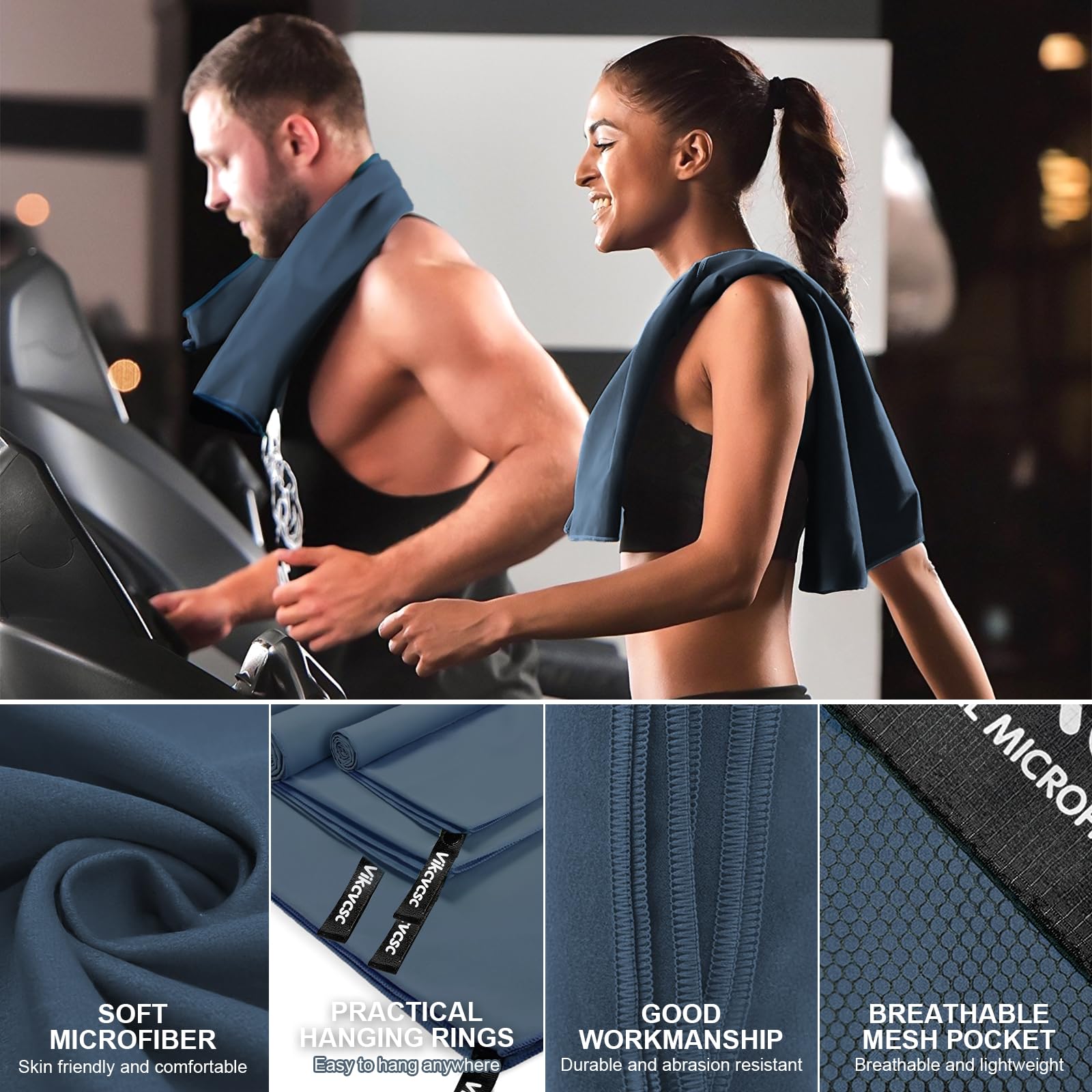 Vikcvcsc Serviette Microfibre Lot De 4 Serviette Sport