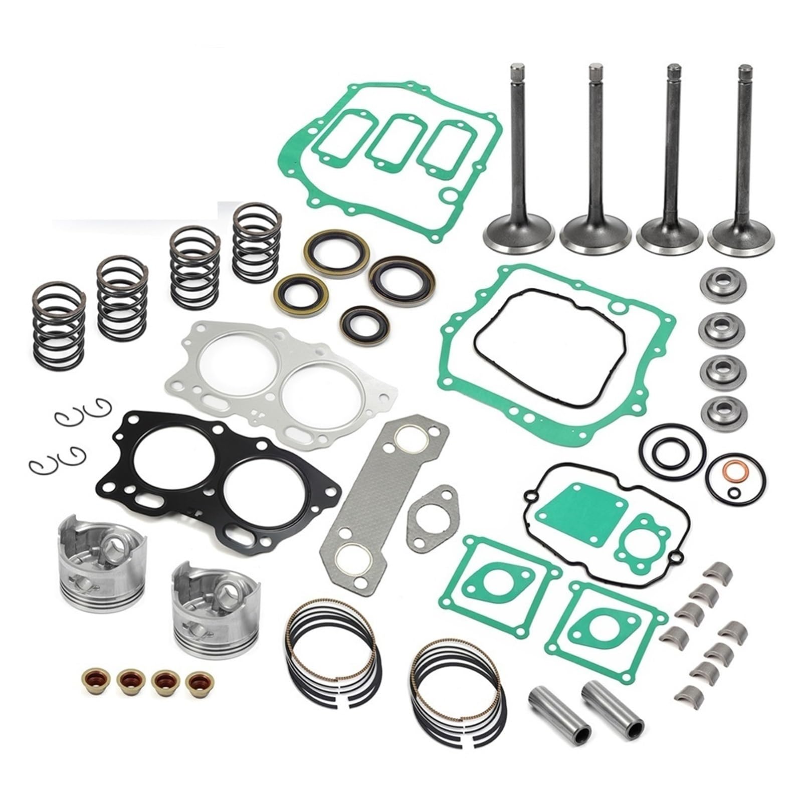 Compatible Con Fuji Robin 295cc EH29C carrito Compatible golf MIC 91-02 Sello de admisión Retenedores resorte escape válvulas Grupo de cilindros Pistón Kit