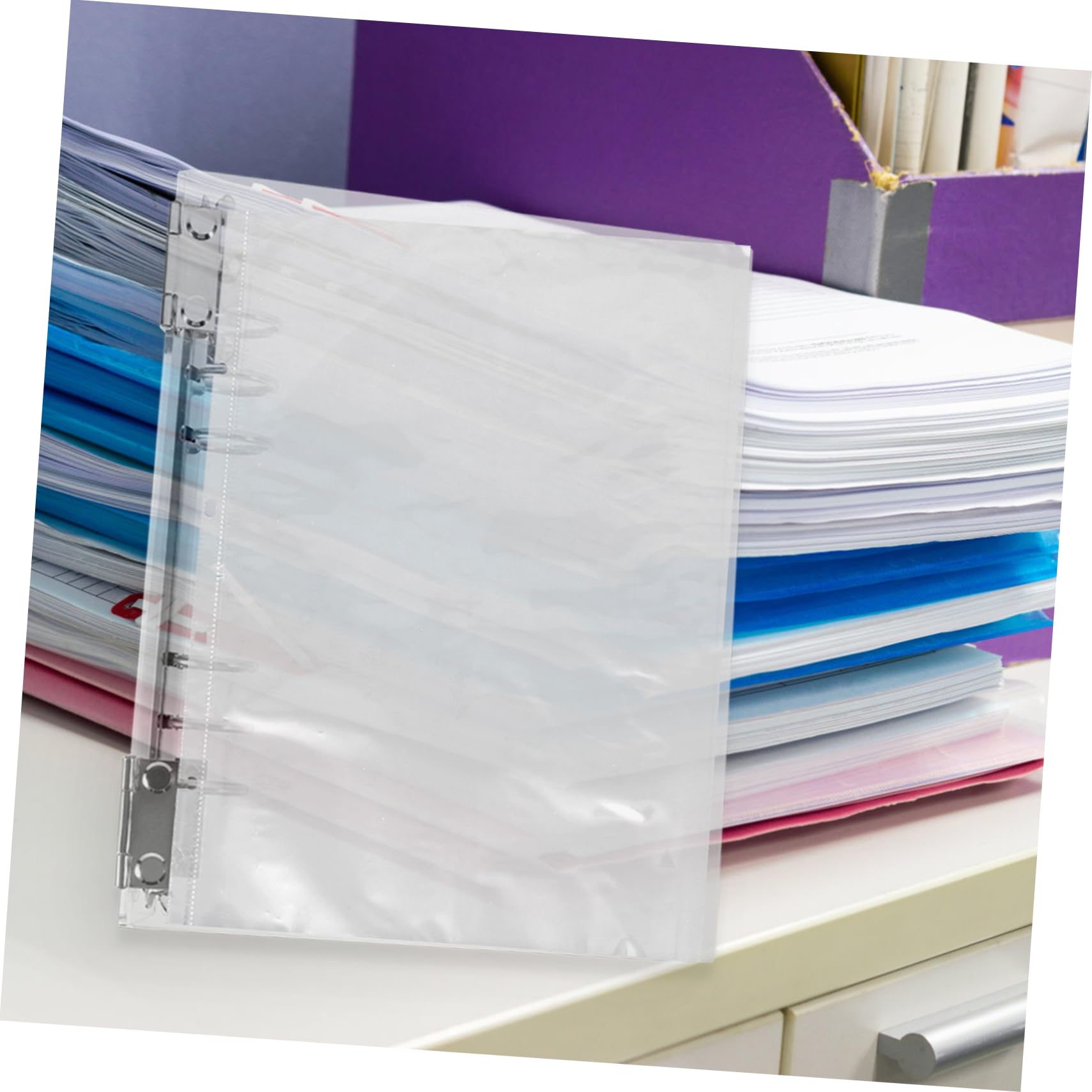 Amazon.co.jp: 40個 バインダー 3穴ルーズリーフ紙 透明保護