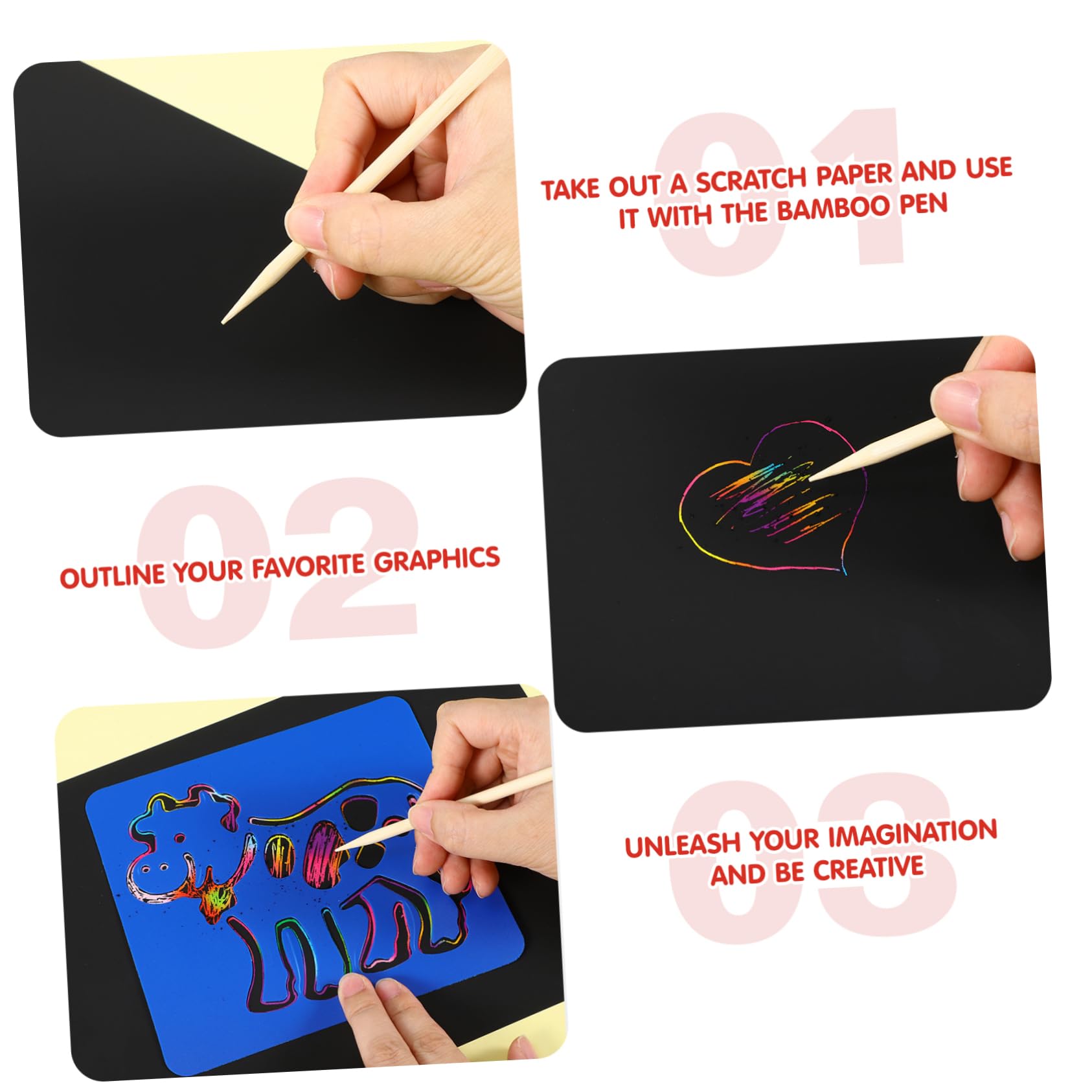 BRIGHTFUFU Interlocking Gears Painting Set Scratch Paper Art Kit for Boys and Girls Scratch Off Cards Toy Drawing Painting Kit