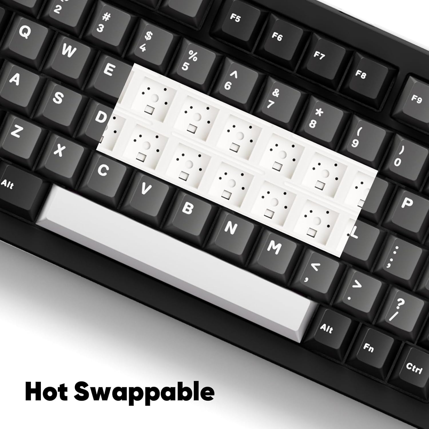 MONSGEEK M1 V5 Aluminum Mechanical Keyboard 75% Quick Release Gaming Keyboard Black & Silver with Knob 8000 mAh RGB Hot-swappable Pre-lubed Cilantro Switch