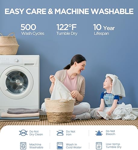 Miniatura 6 de Protector de colchón tamaño King 100% impermeable, viscosa hipoalergénica hecha de bambú, transpirable, refrescante, tela de aire 3D silenciosa,