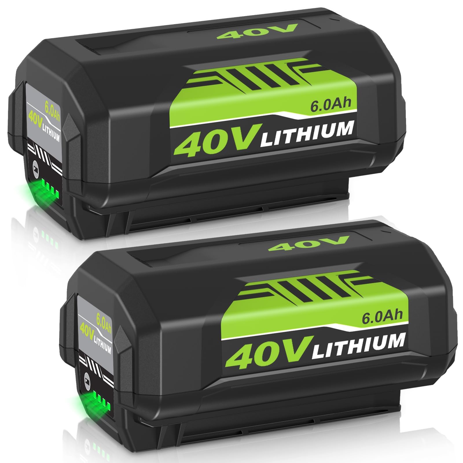 6000mAh OP4026 Replacement Battery Compatible with Ryobi 40V Battery Lithium OP4050A OP40601 OP4040 OP4030 OP4050 OP40261 OP40201 OP40401 Cordless Power Tools with LED Indicator (Green) (2 PACK)