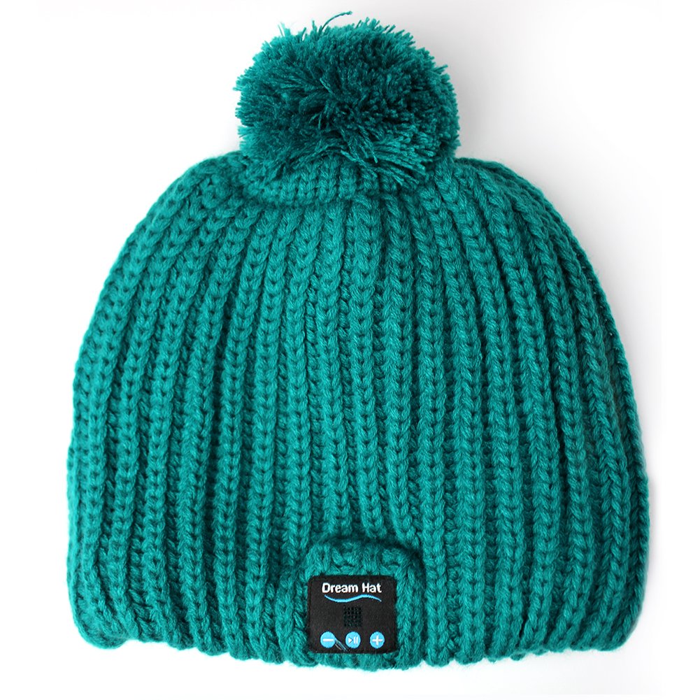 Dream-Hat Bluetooth Speaker Beanie Hat Headphones for all Bluetooth devices including iPhone 4, 4s, 5, 5s, 6, 6S, Samsung Galaxy S4, S5, S6, S6 Edge, Sony Xperia Z3, Z3+, Z5, Z5 Compact - Green