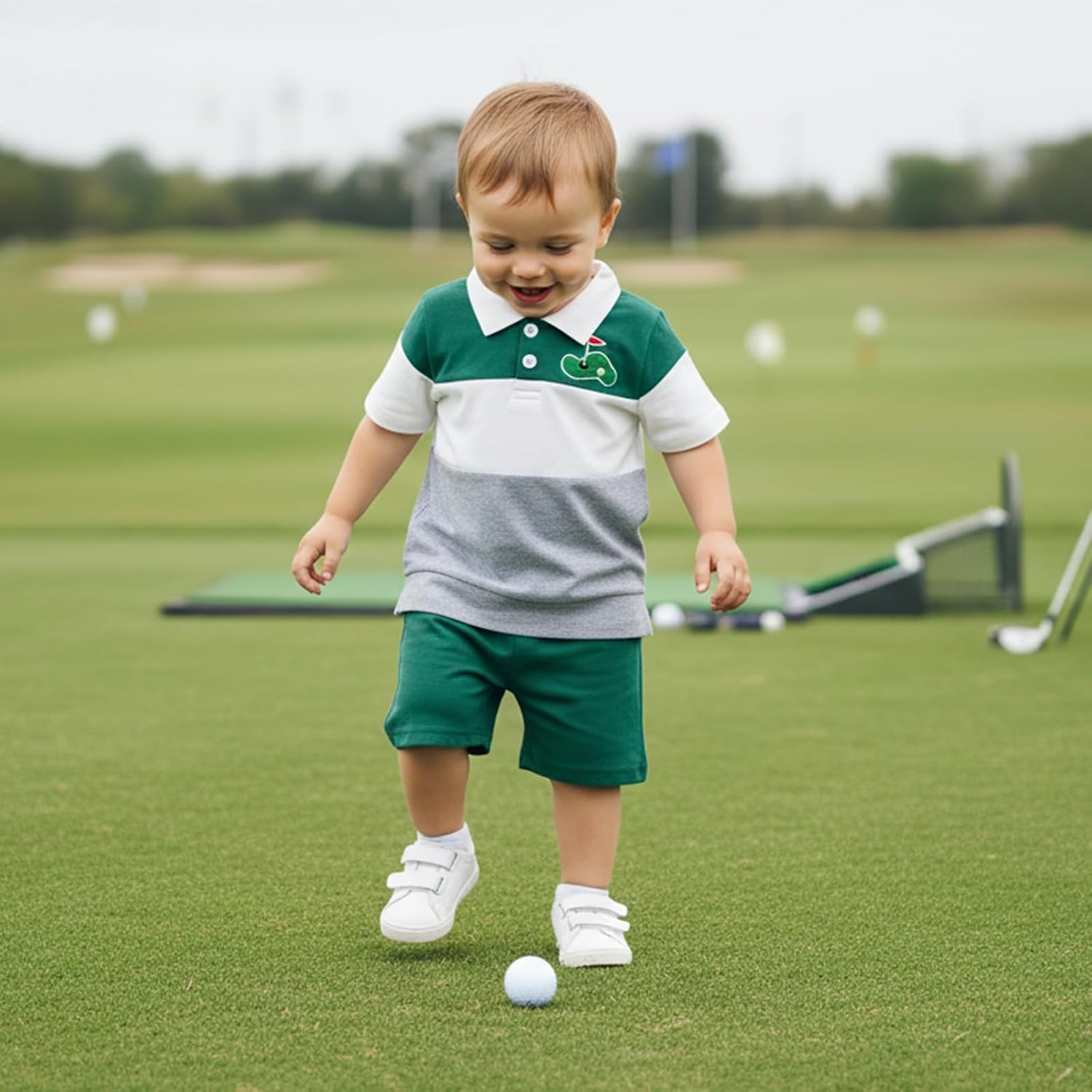 Toddler Baby Boys Clothes Set Button-down Shirt Outfit With Pockets