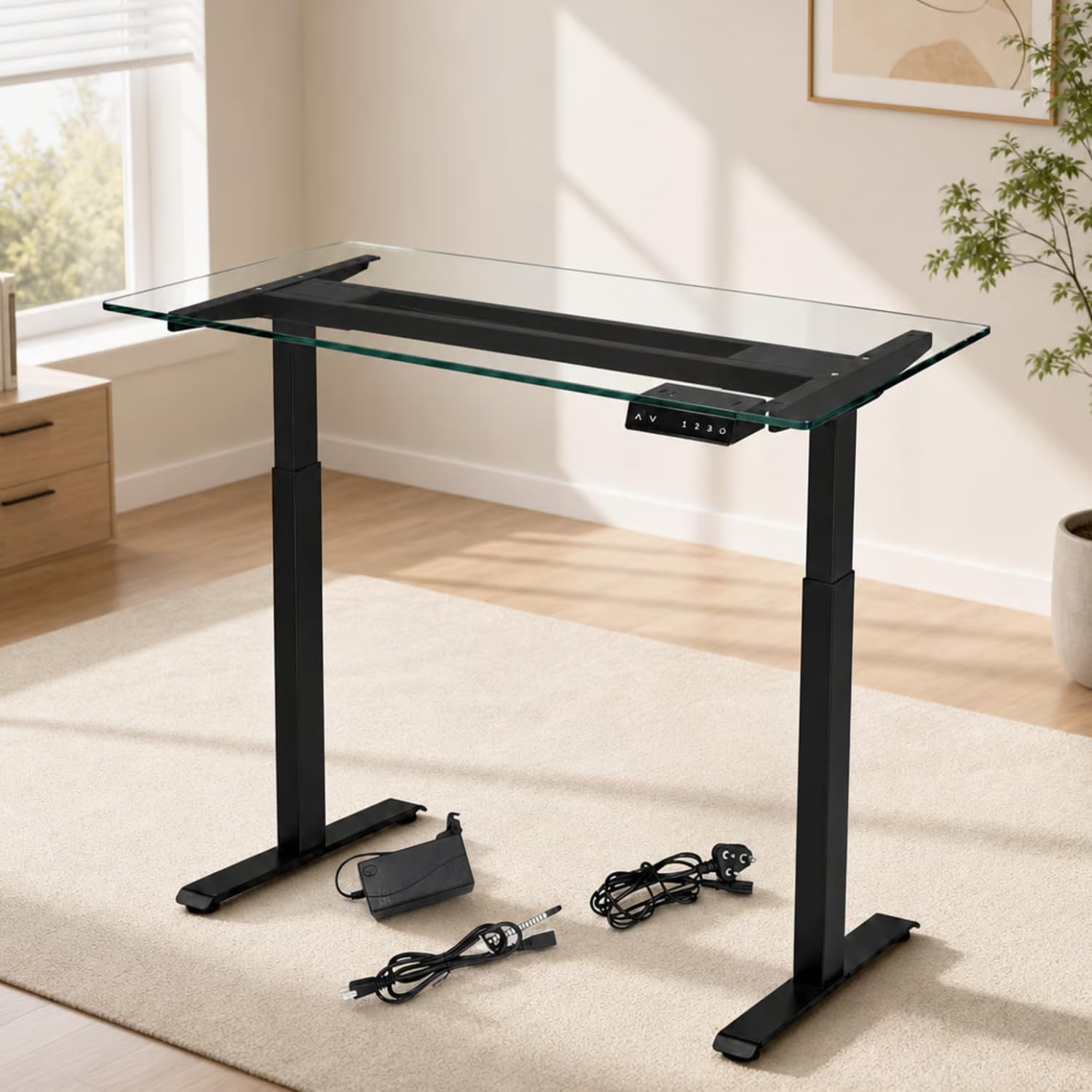 YOODESK Dual Motor Electric Height Adjustable Desk Frame, Fits Table Tops 100-180cm Wide, Anti-Collision, 3 Memory Preset...