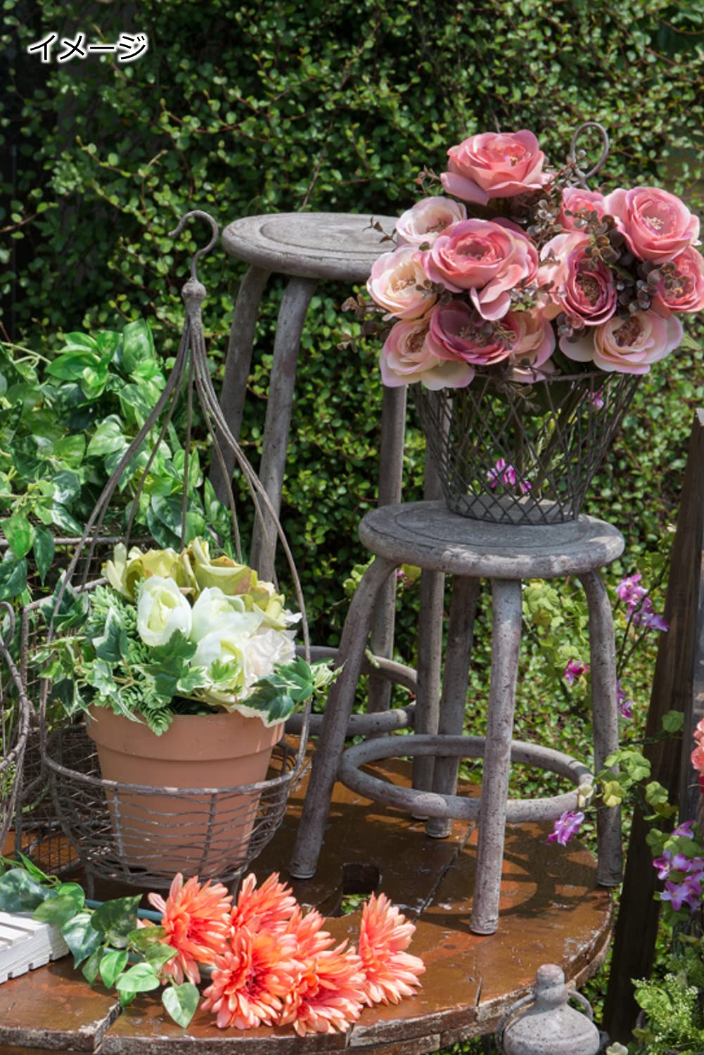 円形サイドテーブル　花台　フラワースタンド Amazon | フラワースタンドS 62626 | フラワースタンド・園芸ラック