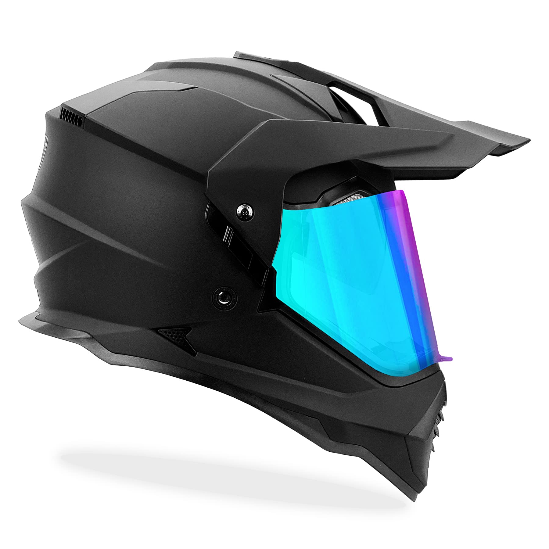 gdm dk-650 dual sport motorcycle helmet Ghost Full Face Matte Black X-Large / Matte Black / Gold & Clear With its full face design Buy GDM Dual Sport Motorcycle