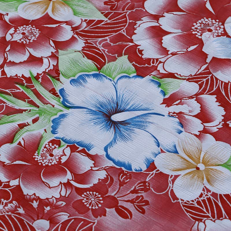 Image of Dakshya Industries Printed PVC Plastic Flowered 4 Seater Round Shape Table Cover (Size- 60 Inches Round)