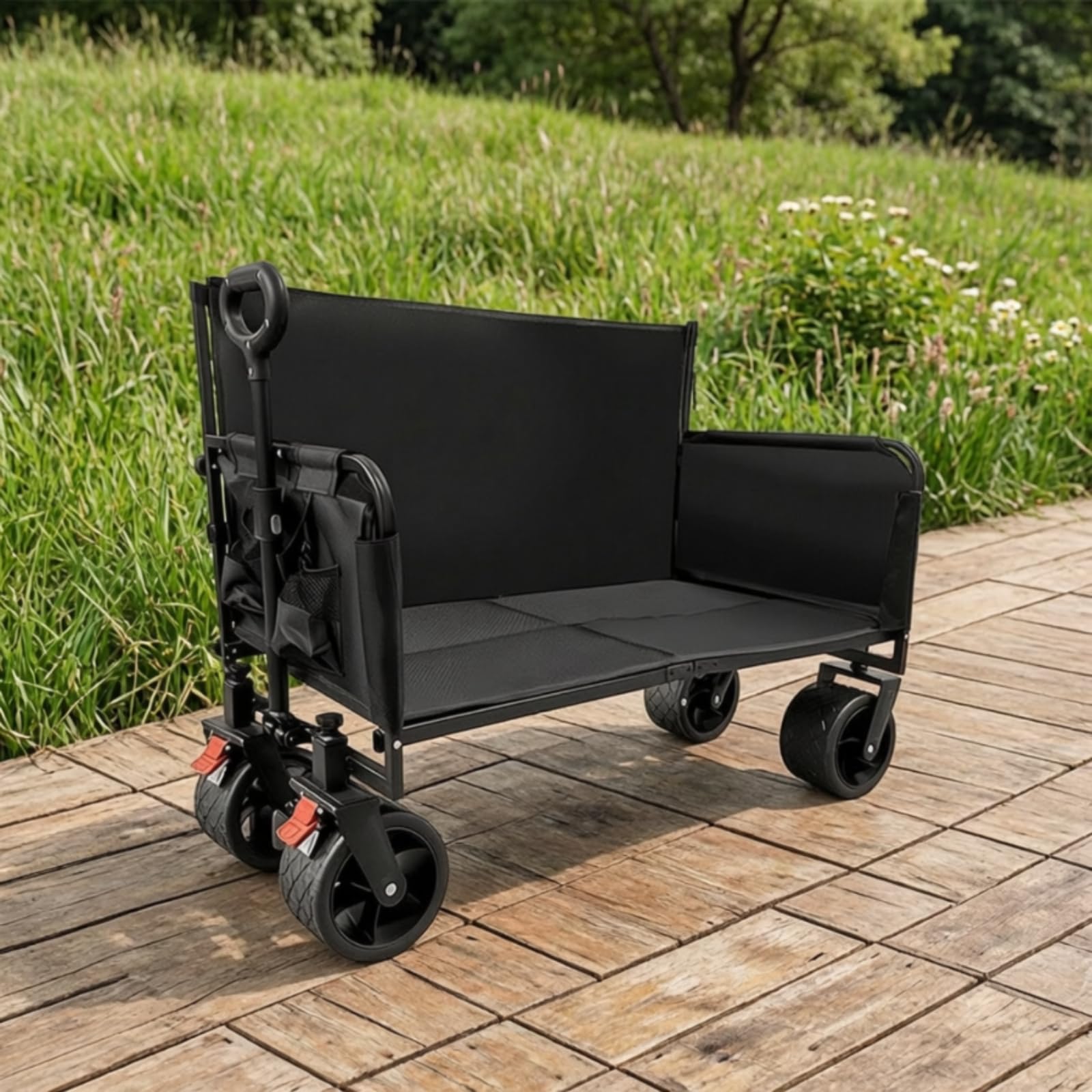 Carrello da Picnic Versatile, Modello Divano Nero con Fodera Standard, capacità di Carico 200 kg
