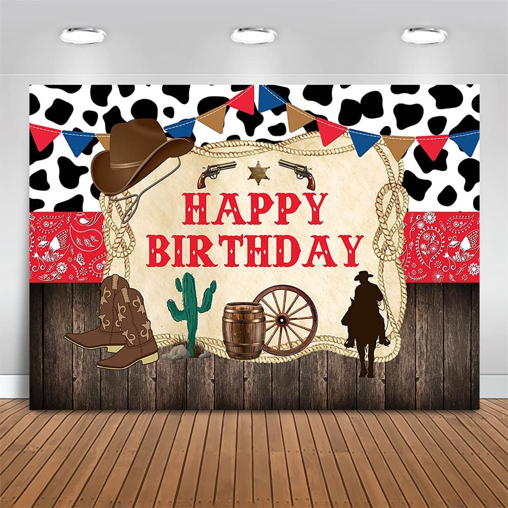 Buy Mocsicka Western Cowboy Happy Birthday Backdrop Rustic Old West 