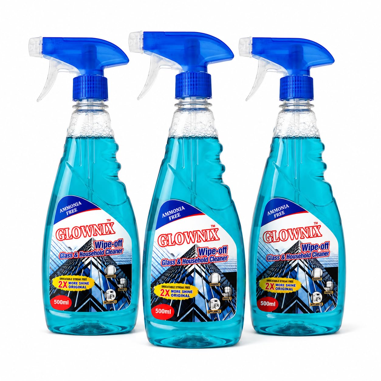 GLOWNIX 500 ml (Pack of 3) Glass and Surface Cleaner Liquid Spray |India's #1 Glass Cleaner | Glass Cleaner for Car, Kitchen and Home Surfaces | Multi Surface Cleaner-image-35