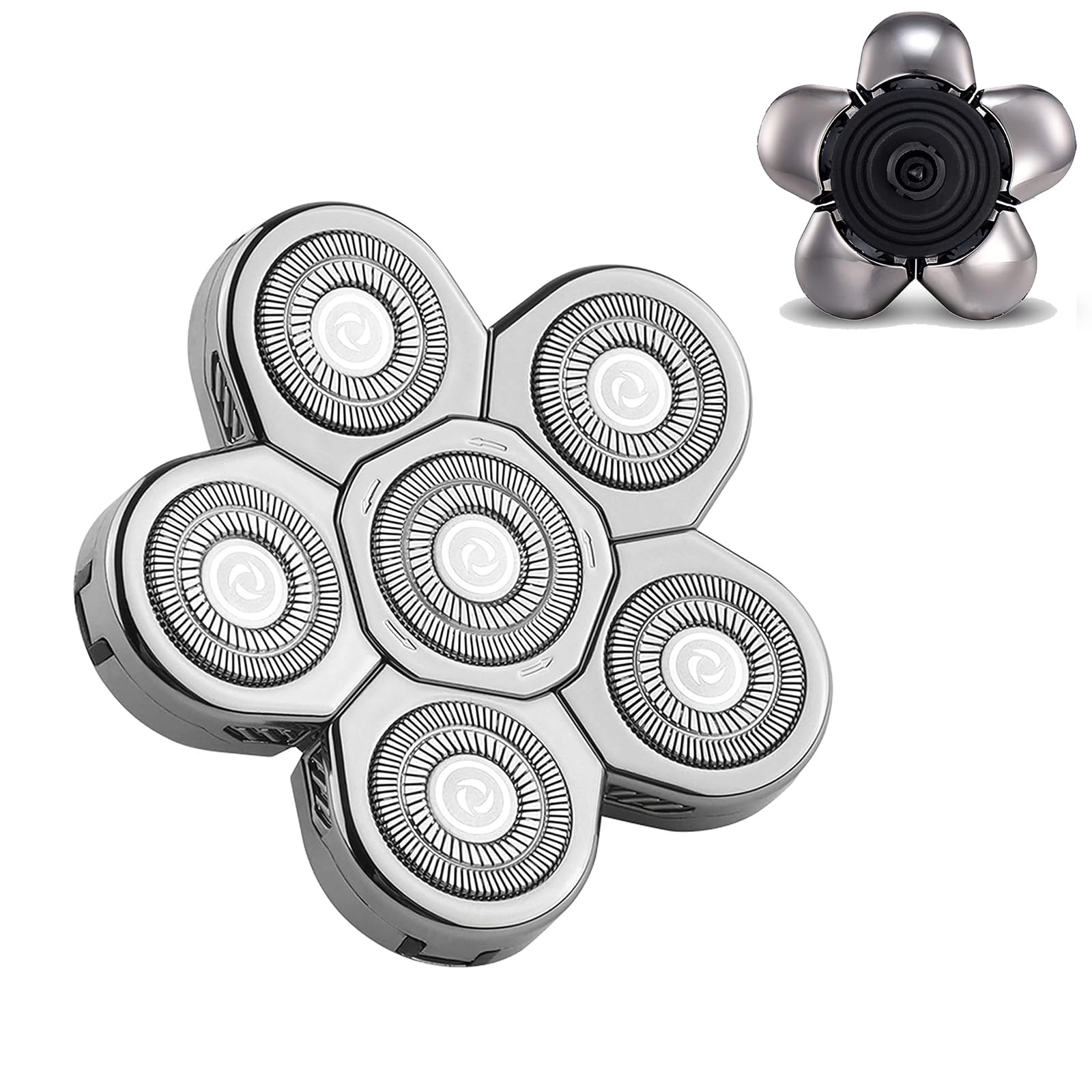 6D Head Shaver Replacement Heads, 6 Blades Shaver Replacement Heads Men's Electric Shaver Replacement Heads