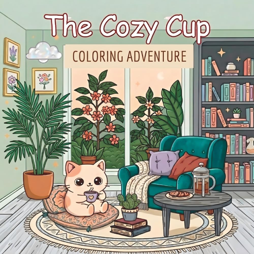The Cozy Cup Coloring Adventure: A Bold and Easy Coloring Book for Teens and Adults: 60+ Simple Intricate Character Designs and Relaxing Coffee Scenes