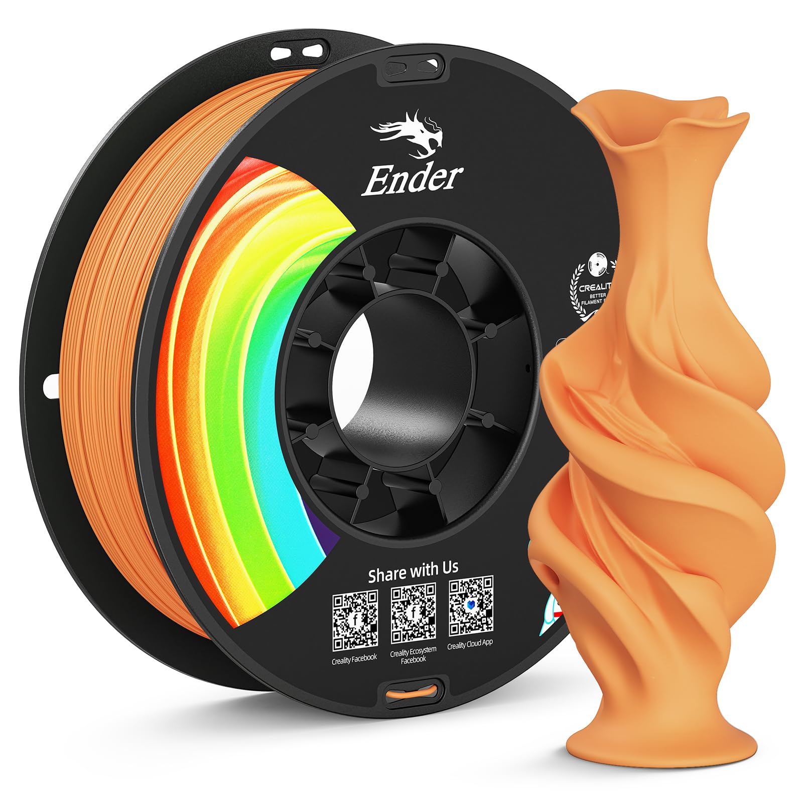 Creality Matte PLA Plus Filament 1.75mm, Low Warping, Minimal Layer Lines, Dimensional Accuracy +/- 0.02mm, 1kg (2.2lb) 3D Printer PLA+ Filament,