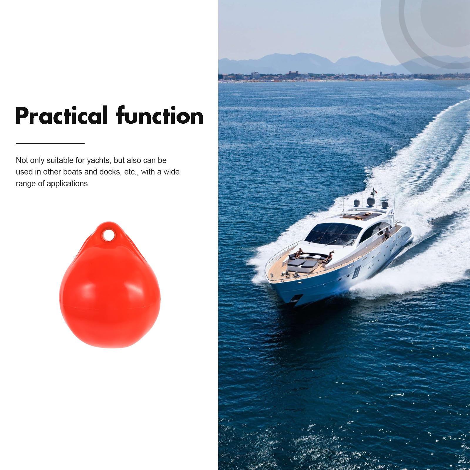 Parabordo Barca Gonfiabile, Palla Protettiva per Ormeggio Yacht, PVC Arancione, Facile da Appendere e Gonfiare, per Barca e Yacht, per Docking al Pontile