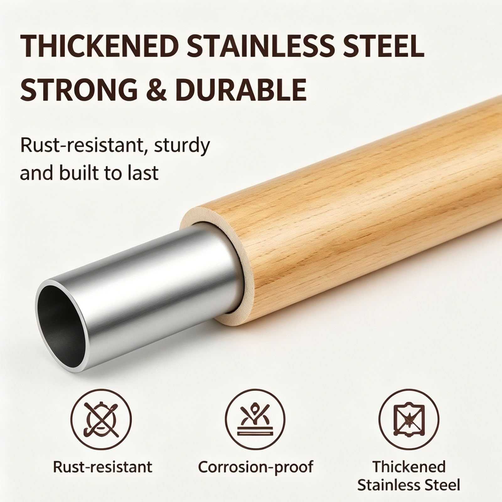 Shower Curtain Rods Tension, 7-47 In Adjustable Curtain Rod | Iron and Pvc Material, Load Capacity 8.8 Lbs，Anti Slip, No Drill for Kitchen, Bathroom, Cupboard(70-120cm/28-47in)