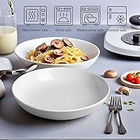 Vista 6 de DeeCoo 7 Pack Porcelain Pasta Bowls Ceramic , Large Serving Bowl, Wide and Shallow, Set 8.3 Inch - 30 Ounce - for Pasta, Salad, Cereal, Soup &