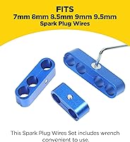 Vista 3 de Kit de separadores de cable de bujía, kit de aluminio separadores de cable de bujía, divisor de cable de enchufe, telares de encendido, separadores