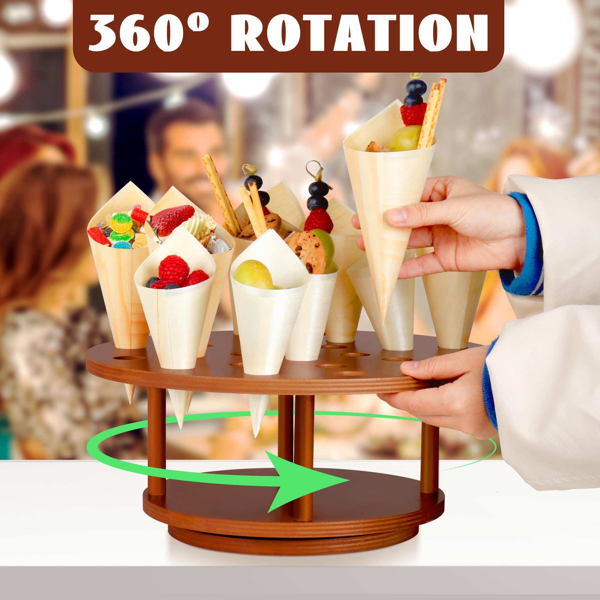Snapklik.com : 360Rotating Ice Cream Cone Holder Stand, Charcuterie ...