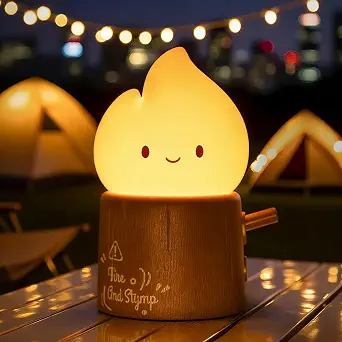 Emotional Support Flame Night Lamp with Flickering Candlelight