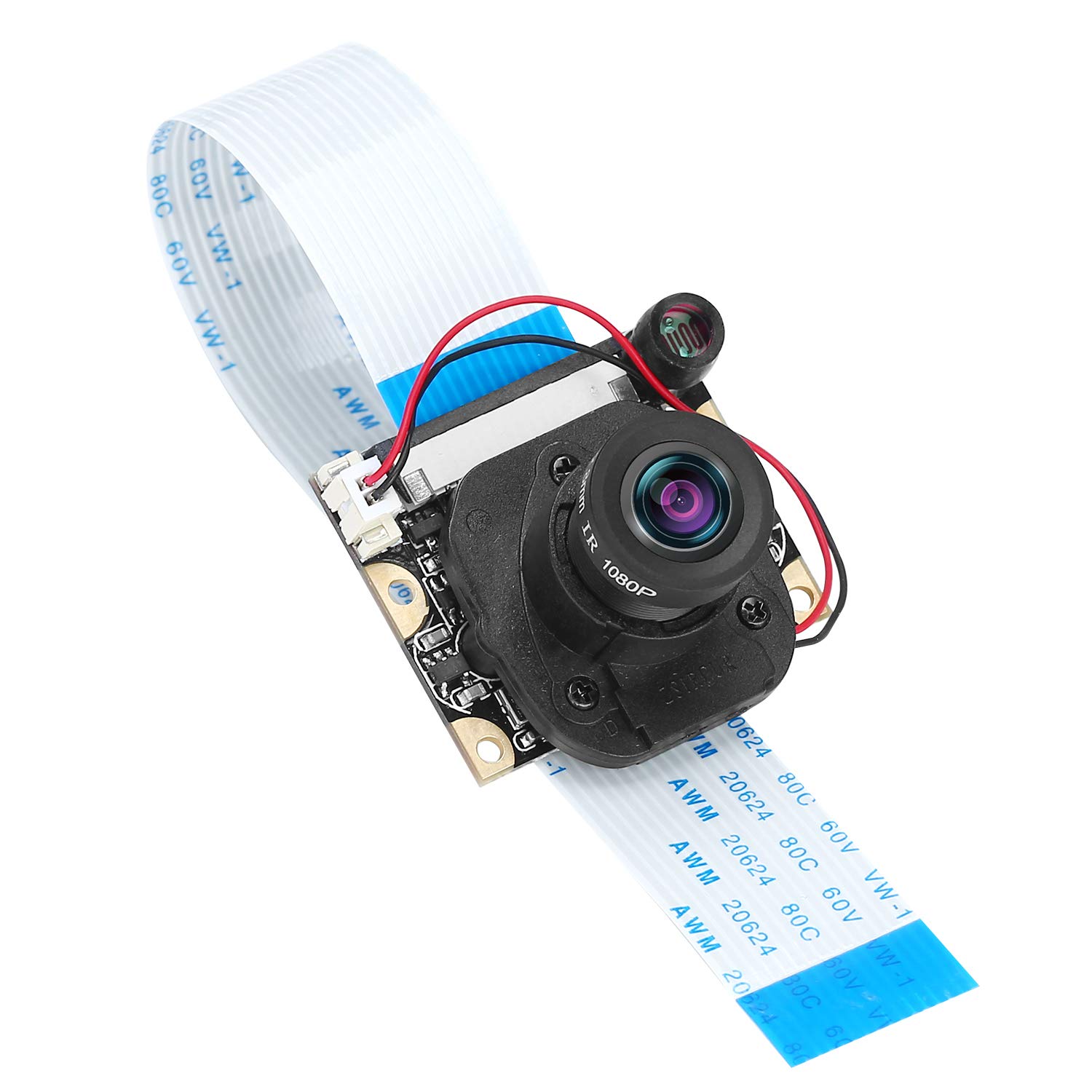 E&O Raspberry Pi 3 B Camera 5MP Webcam 1080p Sensor OV5647 with IR-Cut Camera Automatic Switching Day/Night Vision Video for Raspberry Pi Model A/B/B+, RPi 2B Pi 3 B+ and Pi 4B