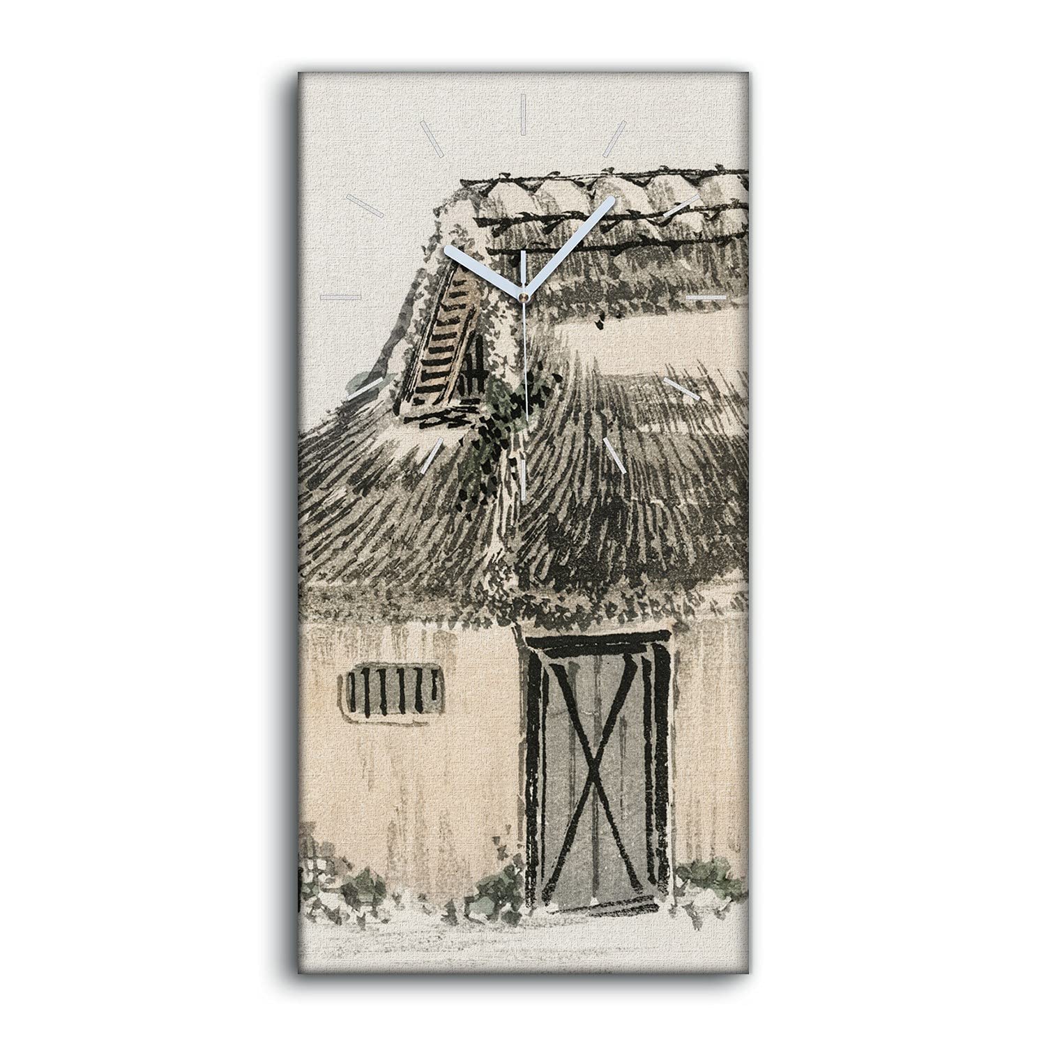 Horloge sur Toile Salon Moderne Déco Murale Coloray Paysage Asiatique 30x60cm