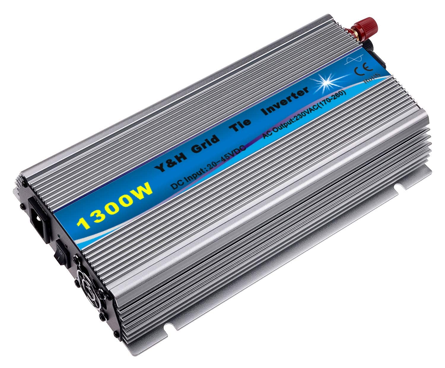 SOGTICPS 1300W grid-connected inverter with stackable MPPT pure sine wave DC30-45V solar input AC190-260V power output suitable for 30V 36V PV panels