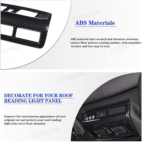 Miniatura 3 de Cubierta de lámpara de lectura de techo compatible con Chevrolet Corvette C8 2020-2025, cubierta de luz de lectura superior ABS, decoración de marco