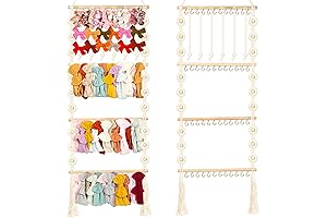 Macrame Baby Girl Headband and Bow Holder Organizer