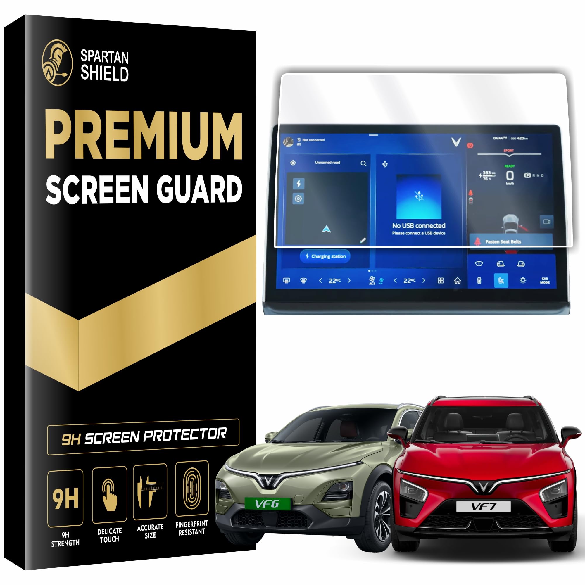 SPARTAN SHIELD Screen Guard For VINFAST V7 [2025+] || 12.9 inch Infotainment Protector || Compatible with V7 || Anti Scratch | Water Resistant | HD Clarity || Vinfast New Car Accessory [NOT TEMPERED GLASS]-image-12