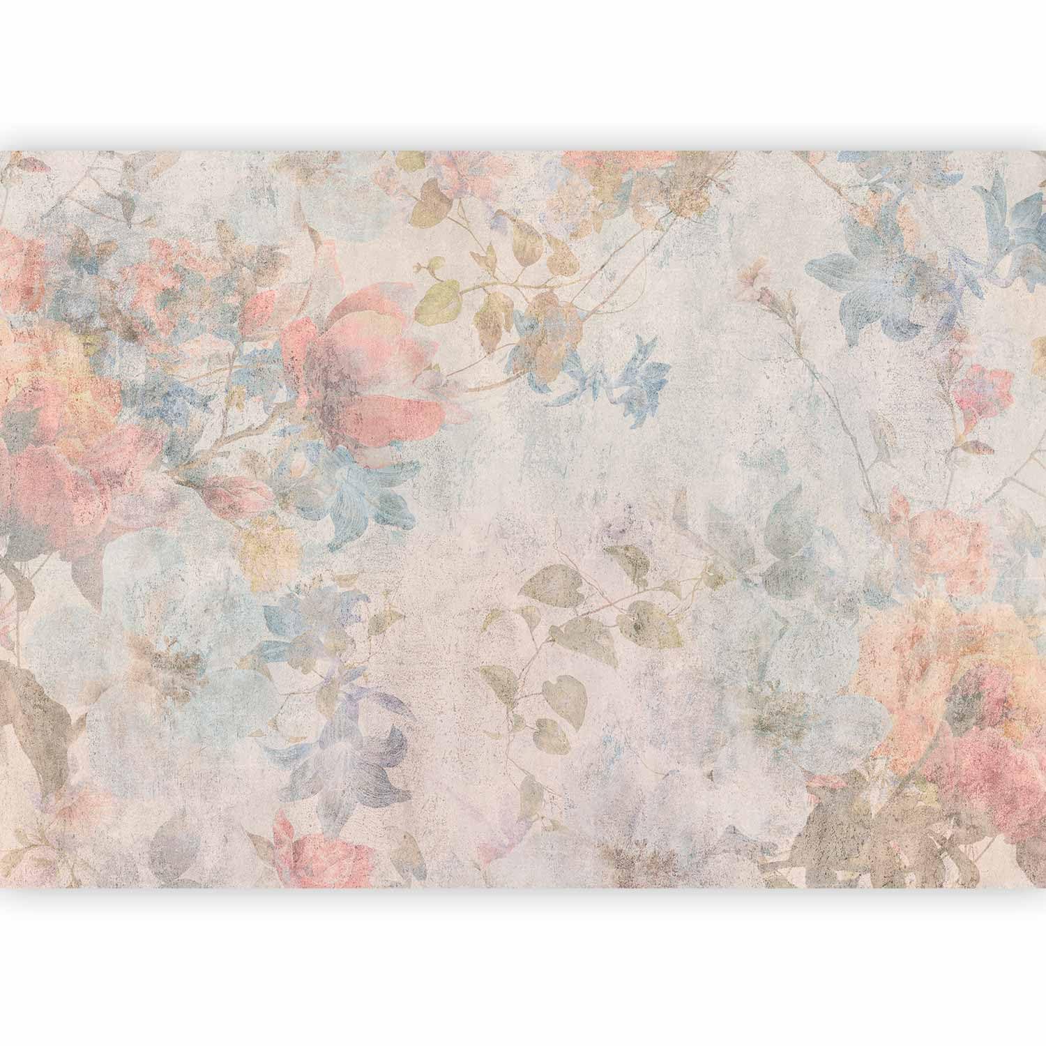 murando Fotomurales Autoadhesivos Retro Flores 441x315 cm Papel Pintado | Decoración de Pared Murales Pegatina decorativos adhesivos 3d Fotográfico Botánica Naturaleza Pradera