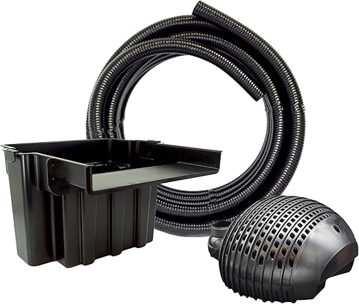 HALF OFF PONDS 16-Inch Filtering Waterfall Spillway Kit for Ponds and Waterfall Streams up to 4,000 gallons. Includes 2,100 GPH (144w) Pump, Waterfall Box, Filter Media, and 12.5 FT Tubing.