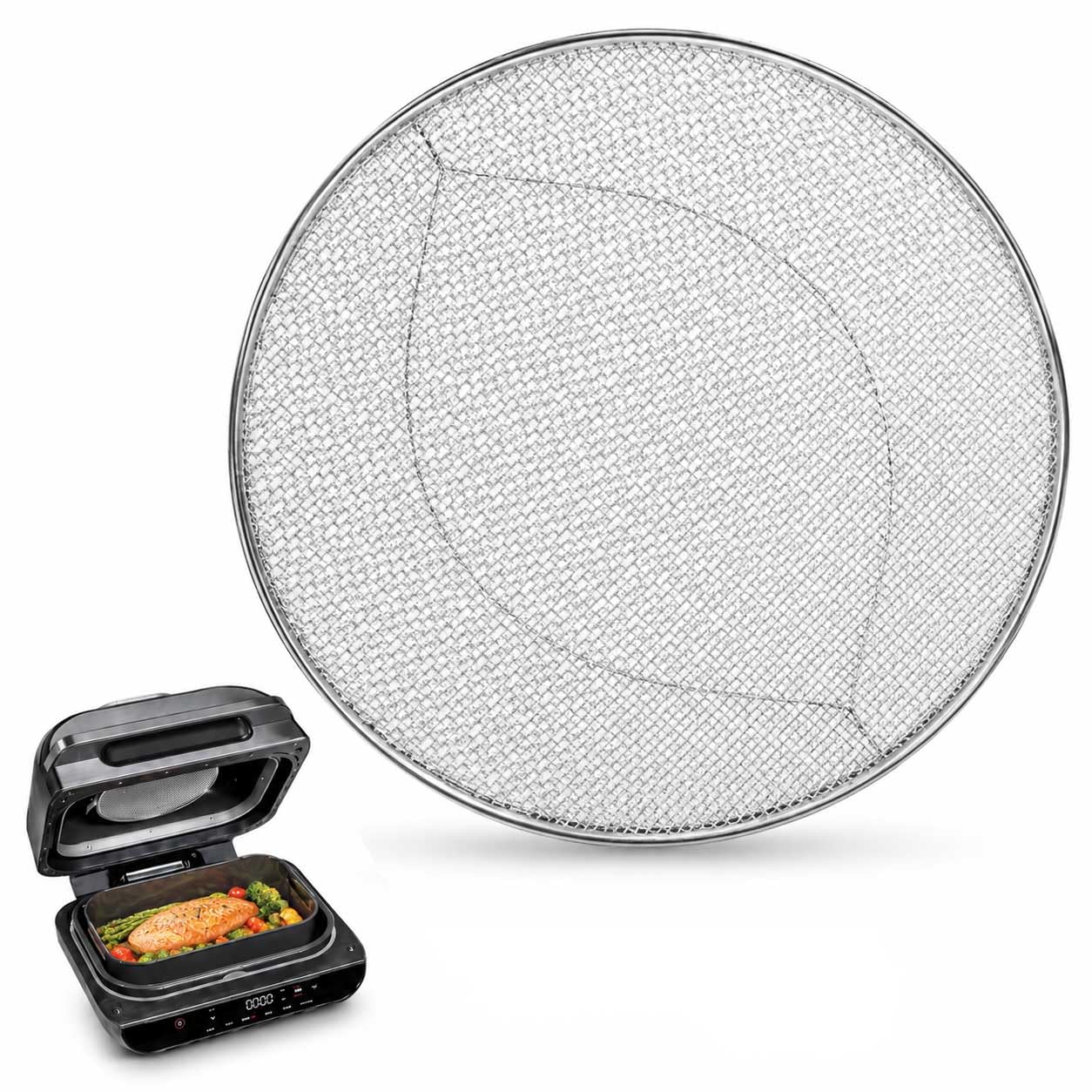 Splatter Guard for Ninja Foodi Max Ag551uk Ag551 Splatter Shield Stainless Steel Air Fryer Accessories Reusable Splash Guard Screen Stop Hot Oil Splash Dishwasher Safe Fine Mesh Replacement Parts