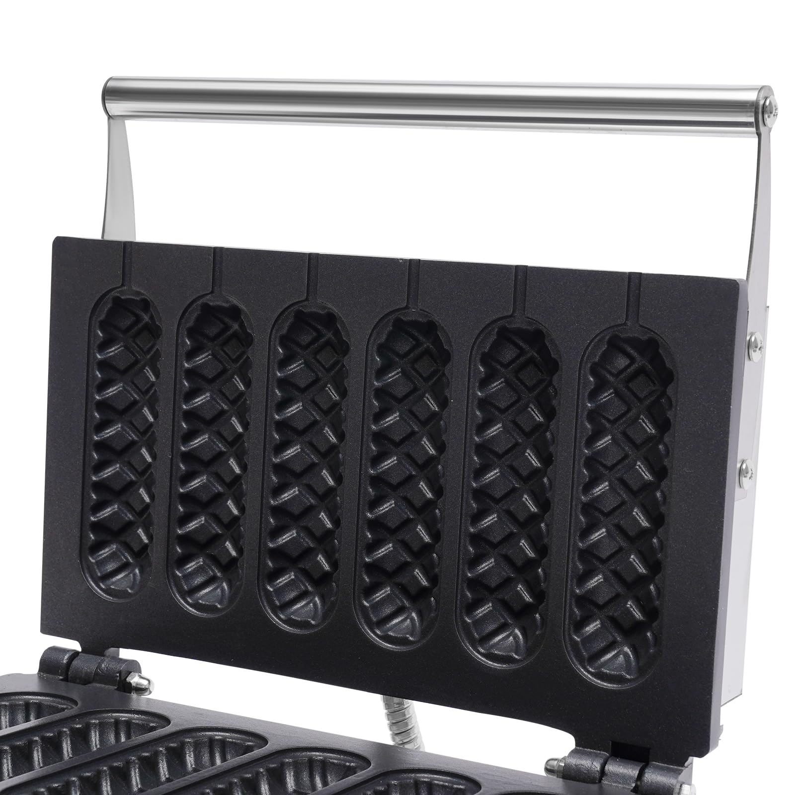 Máquina de perritos calientes 1500W 220V 6 unidades control temperatura 50-300℃ acero inoxidable