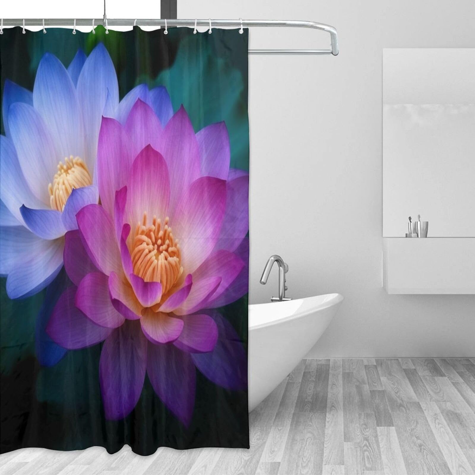 Rideau de douche lotus zen 183 cm pour créer une ambiance spa relaxante à la maison