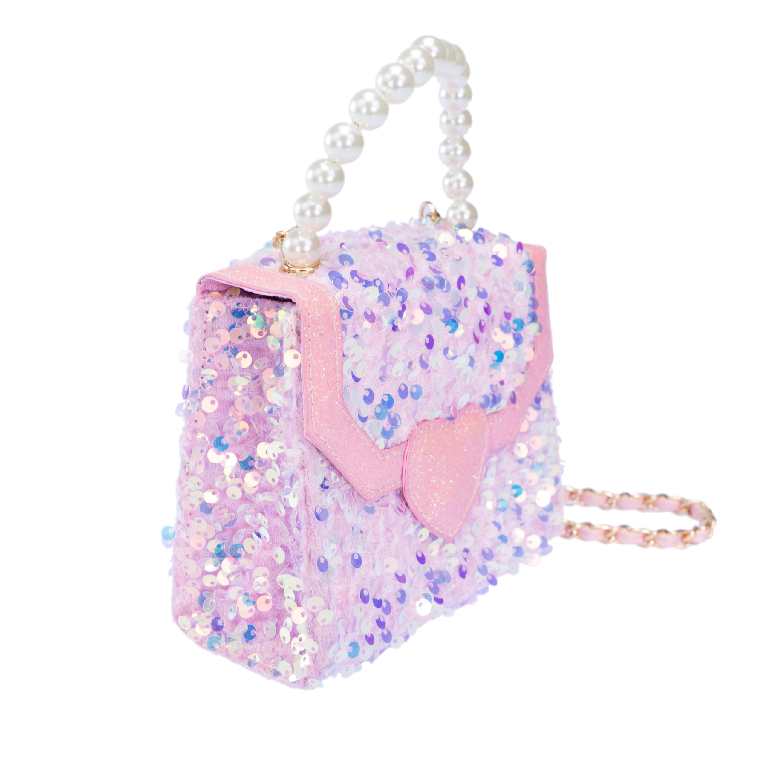 Girabrilla Fashion - Bolso de mano con asa de perlas y correa