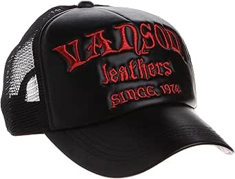 Amazon | [バンソン] PU CHECKER MESH CAP LBV-10-033 BK BLACK/RED 58cm(アジャスター ...